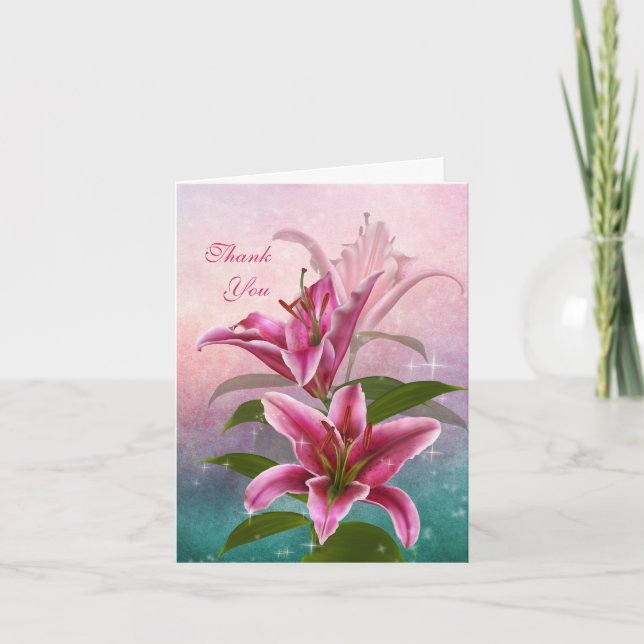 Stargazer Lily Thank You Card (Front)
