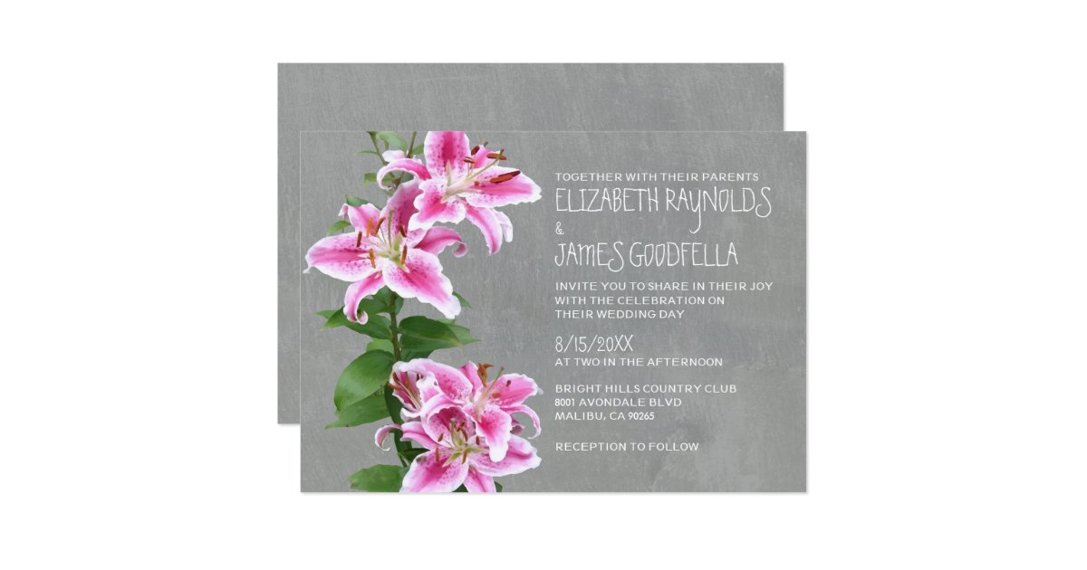 Stargazer Lily Wedding Invitations 3