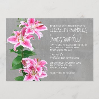 Stargazer Lily Wedding Invitations by topinvitations at Zazzle