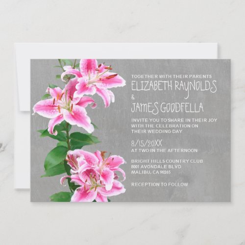 Stargazer Lily Wedding Invitations