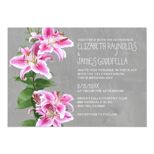 Stargazer Lily Wedding Invitations 1