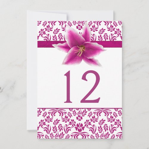 Stargazer Lily Wedding Table Number