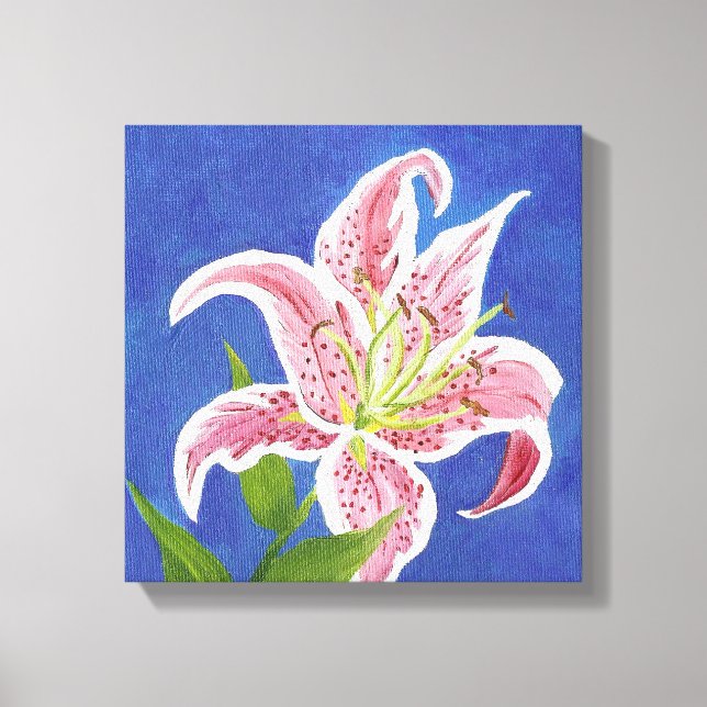 Stargazer Lily wrapped canvas Print (Front)