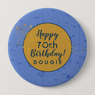 Stargazer Periwinkle Blue Personalized Birthday Button