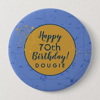 Stargazer Periwinkle Blue Personalized Birthday Button