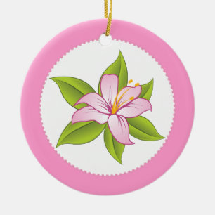 Stargazer pink lily custom ornament