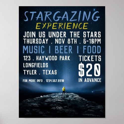 Stargazer Portrait Planetarium Event Advertising Poster