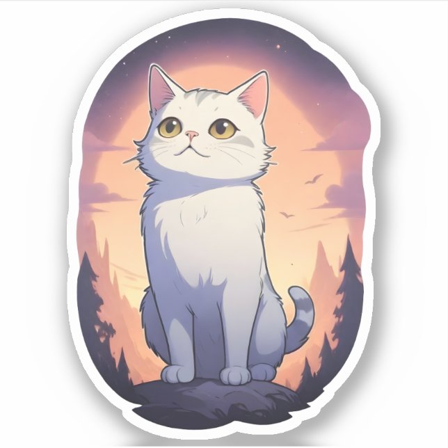 Stargazing Kitty Sticker (Front)