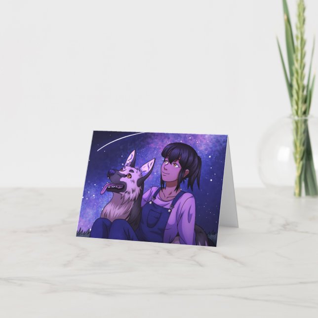 Stargazing with a Dog Card (Front)
