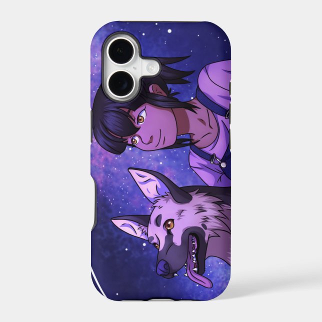 Stargazing with a Dog Iphone Case (Back)