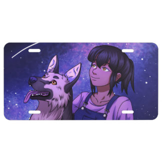 Stargazing with a Dog License Plate