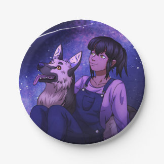 Stargazing with a Dog Paper Plates