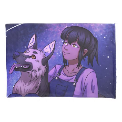 Stargazing with a Dog Pillow Case