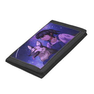 Stargazing with a Dog Trifold Wallet