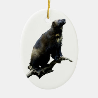 Stargazing Wolverine Ceramic Ornament