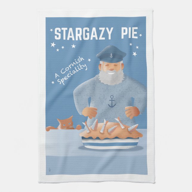 Stargazy Pie Kitchen Towel (Vertical)