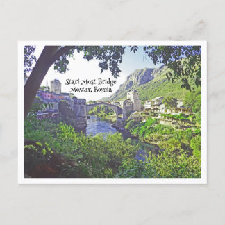 STARI MOST BRIDGE IN MOSTAR, BOSNIA POSTCARD