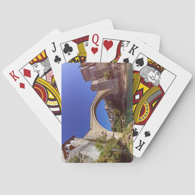 Stari Most, old bridge, Mostar, Bosnia and Herzego Poker Cards (Back)