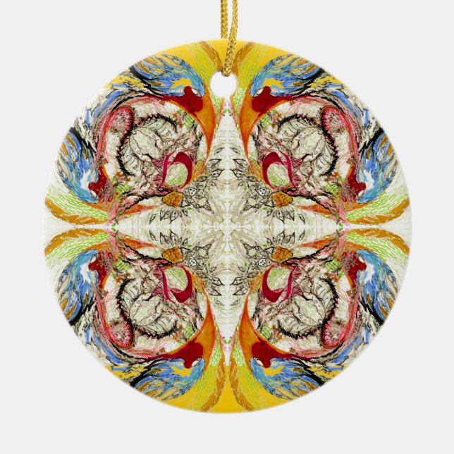 Staring into Eternity Fantasy Pattern Ceramic Ornament (Front)