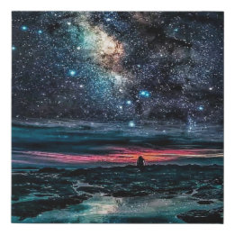 Staring into space faux canvas wall art