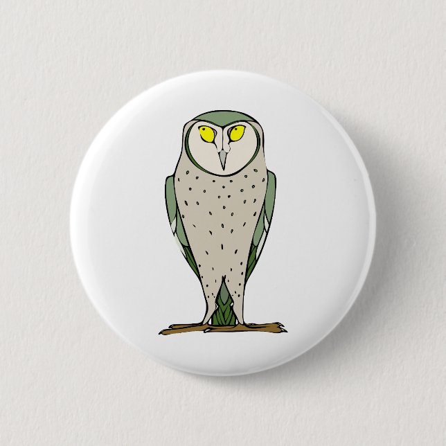Staring Owl Button (Front)