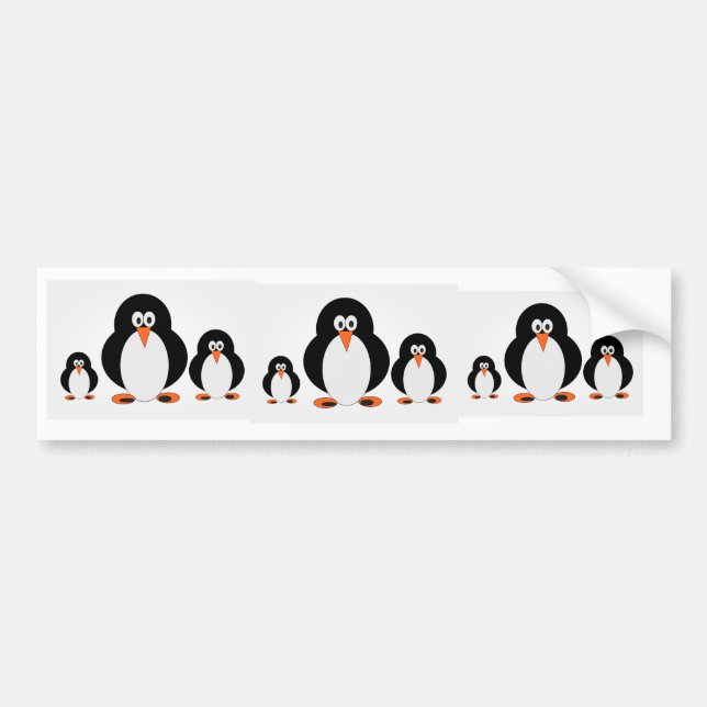 Staring Penguins Bumper Sticker (Front)