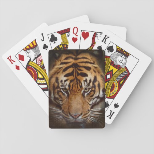 Staring Tiger Big Cat Wildlife Art Playing Cards