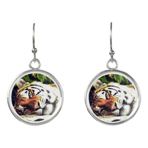 Staring Tiger Earrings