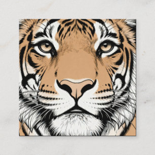 Staring Tiger Face, Tiger Square Business Card