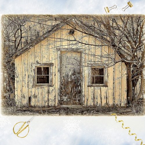 Stark and Captivating Winter Barn Tissue Paper