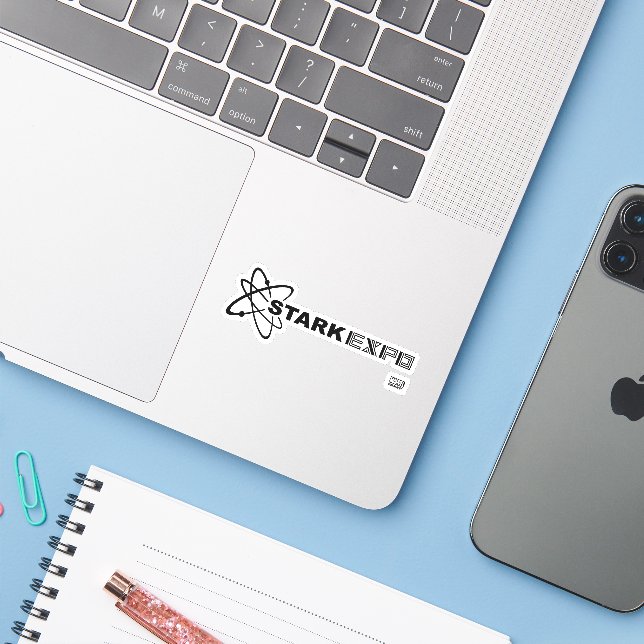 Stark Expo Horizontal Logo Sticker (Laptop w/ iPhone)