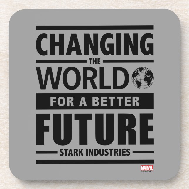 Stark Industries Changing The World Drink Coaster (Front)