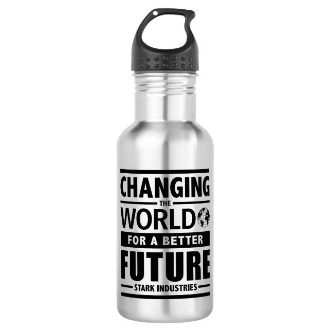 Stark Industries Changing The World Water Bottle (Front)