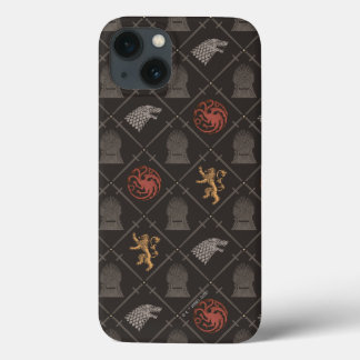 Stark, Lannister, Targaryen, Iron Throne Pattern iPhone 13 Case