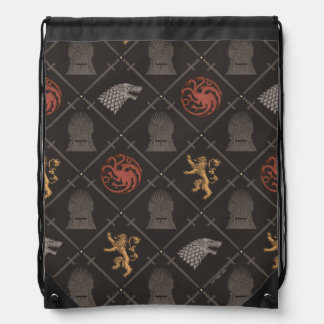 Stark, Lannister, Targaryen, Iron Throne Pattern Drawstring Bag