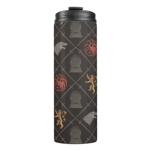 Stark Lannister Targaryen Iron Throne Pattern Thermal Tumbler