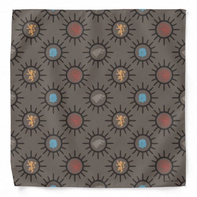 Stark, Lannister, Targaryen, Night King Pattern Bandana (Front)