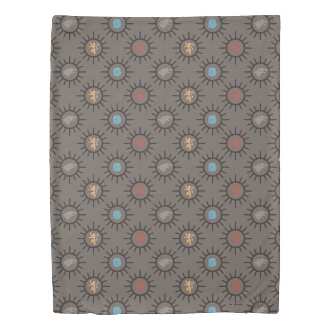 Stark, Lannister, Targaryen, Night King Pattern Duvet Cover (Front)