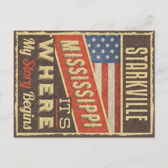 Starkville Mississippi Postcard (Front)