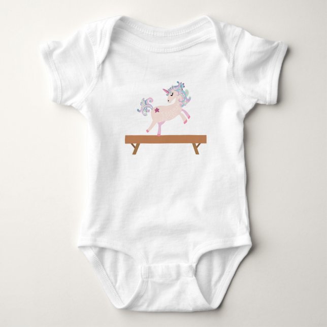 Starla the Magical Gymnastics Unicorn Baby Bodysuit (Front)