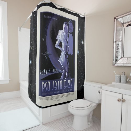 Starless Planet vacation advert space tourism Shower Curtain