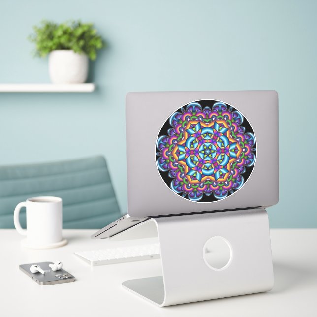 Starlet Mandala Sticker (Laptop On Desk)