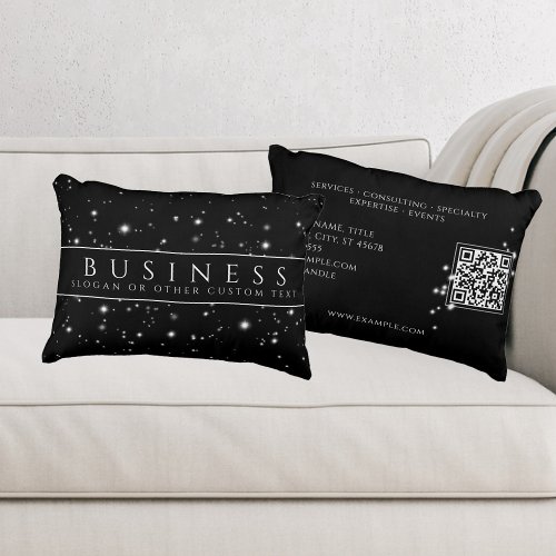 Starlight Black Business Card Accent Pillow