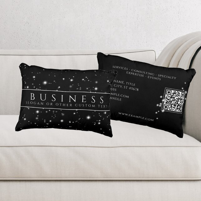 Starlight Black Business Card Accent Pillow (Creator Uploaded)