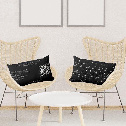 Starlight Black Business Card Lumbar Pillow