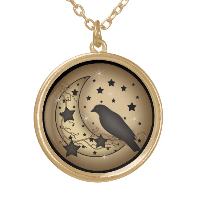 Starlight Crow Pendant Necklace (Front)