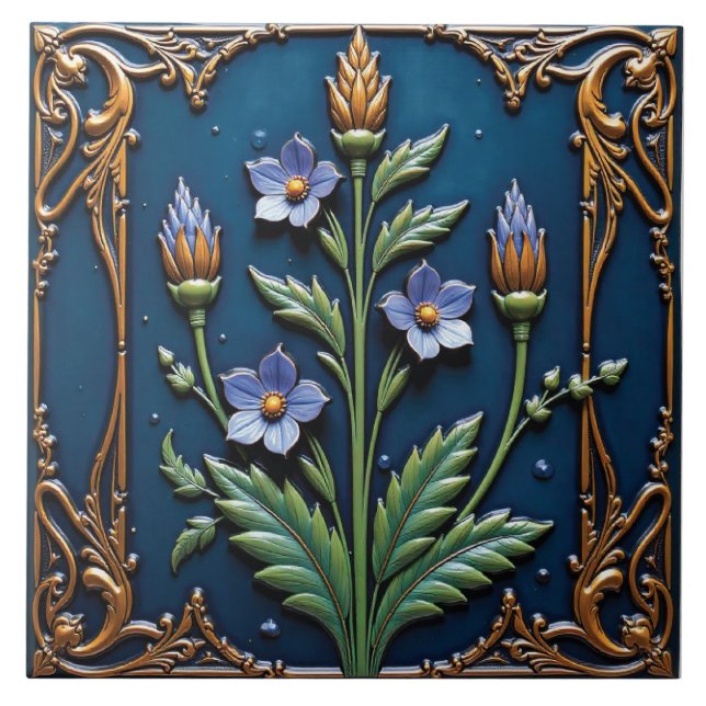 Starlight Deco Flower Ceramic Tile (Front)