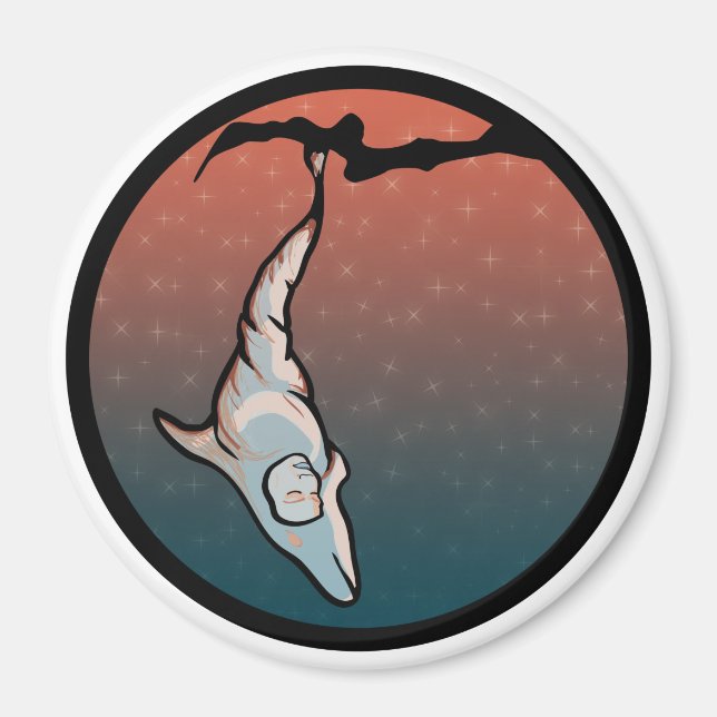 starlight dolphin cocoon magnet (Front)