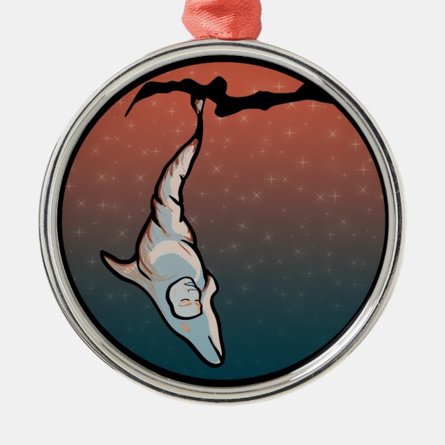 starlight dolphin cocoon metal ornament (Front)