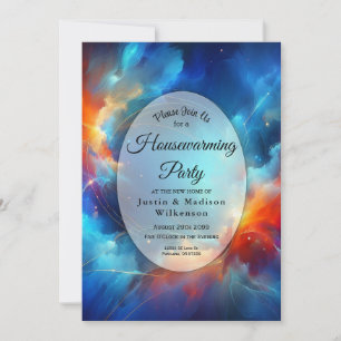 Starlight Fusion of Fire and Ice Housewarming Invitation